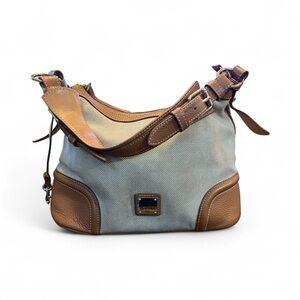 Dooney & Bourke Canvas &Pebble Grain Leather Hobo Shoulder Bag